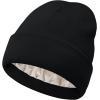 imageUnisex Satin ampamp Silk Lined Slouchy Warm Winter Hat  Knit Satin Lined Beanie for Women ampamp MenZ 2 Blackblack