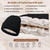 imageUnisex Satin ampamp Silk Lined Slouchy Warm Winter Hat  Knit Satin Lined Beanie for Women ampamp MenZ 3 Blackbeigelight Grey