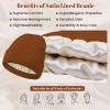 imageUnisex Satin ampamp Silk Lined Slouchy Warm Winter Hat  Knit Satin Lined Beanie for Women ampamp MenZ 3 Blackdark Greybrown