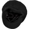 imageWomens Satin Lined Beanie Slouchy Winter Knit Hat Newsboy Hat with Brim Silk Lined BeanieBlack