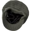 imageWomens Satin Lined Beanie Slouchy Winter Knit Hat Newsboy Hat with Brim Silk Lined BeanieDark Gray