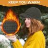 imageWomens Satin Lined Beanie Slouchy Winter Knit Hat Newsboy Hat with Brim Silk Lined BeanieDark Gray
