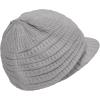 imageWomens Satin Lined Beanie Slouchy Winter Knit Hat Newsboy Hat with Brim Silk Lined BeanieLightgray