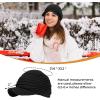 imageWomens Satin Lined Beanie Slouchy Winter Knit Hat Newsboy Hat with Brim Silk Lined BeanieMix Black