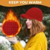 imageWomens Satin Lined Beanie Slouchy Winter Knit Hat Newsboy Hat with Brim Silk Lined BeanieRed