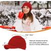imageWomens Satin Lined Beanie Slouchy Winter Knit Hat Newsboy Hat with Brim Silk Lined BeanieRed