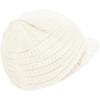 imageWomens Satin Lined Beanie Slouchy Winter Knit Hat Newsboy Hat with Brim Silk Lined BeanieWhite