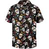 imageHawaiian Shirt for Men Button Down Short Sleeve Casual Beach Shirt Summer Wear Stylish Tropical Print ShirtsSugar Skull