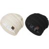 imageSatin Lined Beanie WomenWinter Hats for Women Silk Lined Slouchy Cute Beanie for Winter Warm Knit Ski HatBlackbeige
