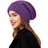 imageSatin Lined Slouchy Beanie WomenWinter Hats for Women Silk Lined Beanie for Winter Warm Cute Knit HatPurple