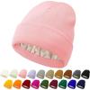 imageUnisex Satin ampamp Silk Lined Slouchy Warm Winter Hat  Knit Satin Lined Beanie for Women ampamp MenPink