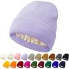 imageUnisex Satin ampamp Silk Lined Slouchy Warm Winter Hat  Knit Satin Lined Beanie for Women ampamp MenPurple