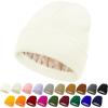 imageUnisex Satin ampamp Silk Lined Slouchy Warm Winter Hat  Knit Satin Lined Beanie for Women ampamp MenWhite
