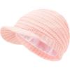 imageWomens Satin Lined Beanie Slouchy Winter Knit Hat Newsboy Hat with Brim Silk Lined BeanieLight Pink