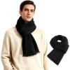 imageAmerican Trends Mens Scarf Plain Solid Color Winter Scarf for Men Unisex Tassel Warm Soft ScarfsBlack