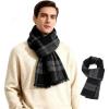 imageAmerican Trends Mens Scarf Plain Solid Color Winter Scarf for Men Unisex Tassel Warm Soft ScarfsBlack Grey
