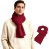 imageAmerican Trends Mens Scarf Plain Solid Color Winter Scarf for Men Unisex Tassel Warm Soft ScarfsWine Red
