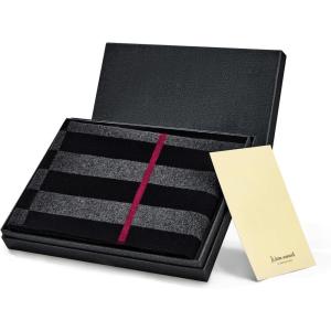 imageAmerican Trends Mens Winter Scarf with Gift Box  Plaid and Solid Scarf for Men Cold Weather Warm Scarves Winter GiftBlack  Grey  Beige