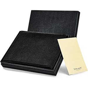 imageAmerican Trends Mens Winter Scarf with Gift Box  Plaid and Solid Scarf for Men Cold Weather Warm Scarves Winter GiftSolid Black