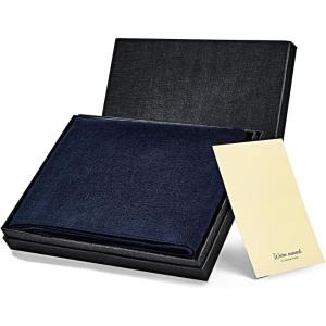 imageAmerican Trends Mens Winter Scarf with Gift Box  Plaid and Solid Scarf for Men Cold Weather Warm Scarves Winter GiftSolid Navy