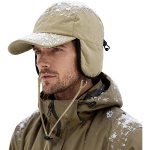 imageWaterproof Winter Hats for Men with Ear Flaps Fleece Lined Trapper Hat Warm Baseball Cap for Ski Hunting and Ice FishingKhaki