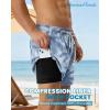 image:imageAmerican Trends Mens Swim Trunks with Compression Liner Quick Dry Swimsuit 5 Mens Board ShortsMisty Blue Palm Tree