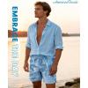 image:imageAmerican Trends Mens Swim Trunks with Compression Liner Quick Dry Swimsuit 5 Mens Board ShortsMisty Blue Palm Tree