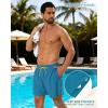 image:imageAmerican Trends Mens Swim Trunks with Compression Liner Quick Dry Swimsuit 5 Mens Board ShortsPeacock Blue With Yellow Liner