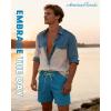 image:imageAmerican Trends Mens Swim Trunks with Compression Liner Quick Dry Swimsuit 5 Mens Board ShortsPeacock Blue With Yellow Liner