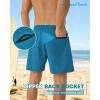image:imageAmerican Trends Mens Swim Trunks with Compression Liner Quick Dry Swimsuit 5 Mens Board ShortsPeacock Blue With Yellow Liner