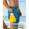 image:imageAmerican Trends Mens Swim Trunks with Compression Liner Quick Dry Swimsuit 5 Mens Board ShortsPeacock Blue With Yellow Liner