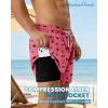 image:imageAmerican Trends Mens Swim Trunks with Compression Liner Quick Dry Swimsuit 5 Mens Board ShortsPink Shark