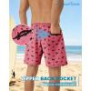 image:imageAmerican Trends Mens Swim Trunks with Compression Liner Quick Dry Swimsuit 5 Mens Board ShortsPink Shark