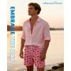 image:imageAmerican Trends Mens Swim Trunks with Compression Liner Quick Dry Swimsuit 5 Mens Board ShortsPink Shark