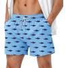 image:imageAmerican Trends Mens Swimsuits Mens Swim Trunks with Compression Liner Summer Beachwear Bathing Suit for Men5 Black Shark Blue