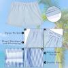 image:imageAmerican Trends Mens Swimsuits Mens Swim Trunks with Compression Liner Summer Beachwear Bathing Suit for Men5 Blue Vertical Stripe