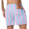image:imageAmerican Trends Mens Swimsuits Mens Swim Trunks with Compression Liner Summer Beachwear Bathing Suit for Men5 Pink Blue Stripes