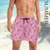 image:imageAmerican Trends Mens Swimsuits Mens Swim Trunks with Compression Liner Summer Beachwear Bathing Suit for Men5 Pink Pineapple