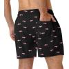image:imageAmerican Trends Mens Swimsuits Mens Swim Trunks with Compression Liner Summer Beachwear Bathing Suit for Men5 Pink Shark Black
