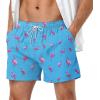 image:imageAmerican Trends Mens Swimsuits Mens Swim Trunks with Compression Liner Summer Beachwear Bathing Suit for Men5 Sky Blue Flamingo