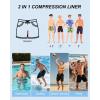image:imageAmerican Trends Mens Swimsuits Mens Swim Trunks with Compression Liner Summer Beachwear Bathing Suit for Men5 Sky Blue Flamingo