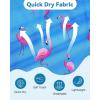 image:imageAmerican Trends Mens Swimsuits Mens Swim Trunks with Compression Liner Summer Beachwear Bathing Suit for MenA Sky Blue Flamingo
