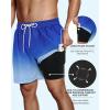 image:imageAmerican Trends Mens Swimsuits Mens Swim Trunks with Compression Liner Summer Beachwear Bathing Suit for MenBlue Gradient