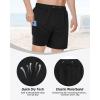 image:imageAmerican Trends Mens Swimsuits Mens Swim Trunks with Compression Liner Summer Beachwear Bathing Suit for MenF2 All Black