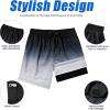 image:imageAmerican Trends Mens Swimsuits Mens Swim Trunks with Compression Liner Summer Beachwear Bathing Suit for MenF2 Black Grey Stripes