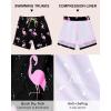image:imageAmerican Trends Mens Swimsuits Mens Swim Trunks with Compression Liner Summer Beachwear Bathing Suit for MenF2 Black Pink Coconut Flamingo
