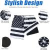 image:imageAmerican Trends Mens Swimsuits Mens Swim Trunks with Compression Liner Summer Beachwear Bathing Suit for MenF2 Black White American Flag