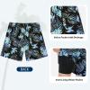 image:imageAmerican Trends Mens Swimsuits Mens Swim Trunks with Compression Liner Summer Beachwear Bathing Suit for MenF2 Blue Palm Leaf