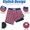 image:imageAmerican Trends Mens Swimsuits Mens Swim Trunks with Compression Liner Summer Beachwear Bathing Suit for MenF2 Fish Scales