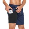 image:imageAmerican Trends Mens Swimsuits Mens Swim Trunks with Compression Liner Summer Beachwear Bathing Suit for MenF2 Navy Blue